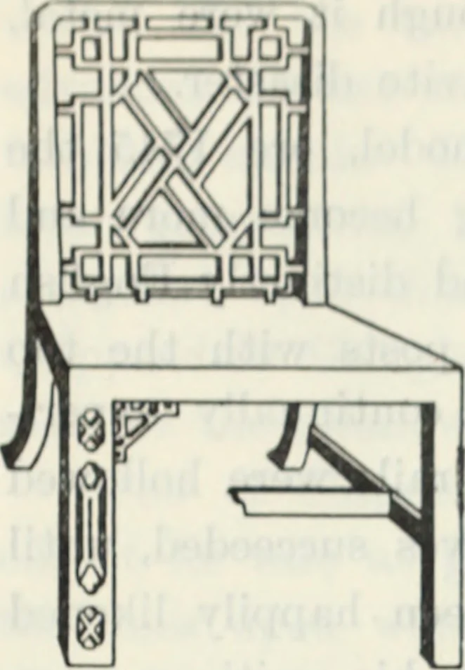 An illustration from The book of decorative furniture, its form, colour and history, 1910, leaf 53