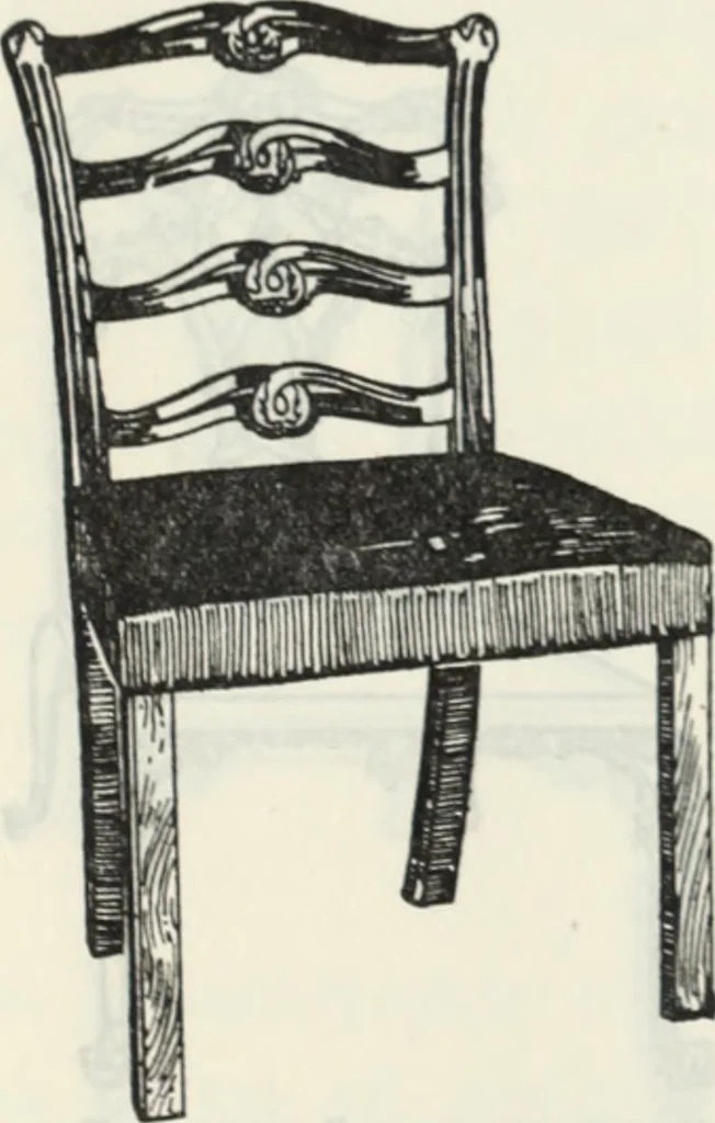 An illustration from The book of decorative furniture, its form, colour and history, 1910, leaf 53