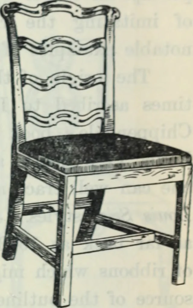 An illustration from The book of decorative furniture, its form, colour and history, 1910, leaf 53
