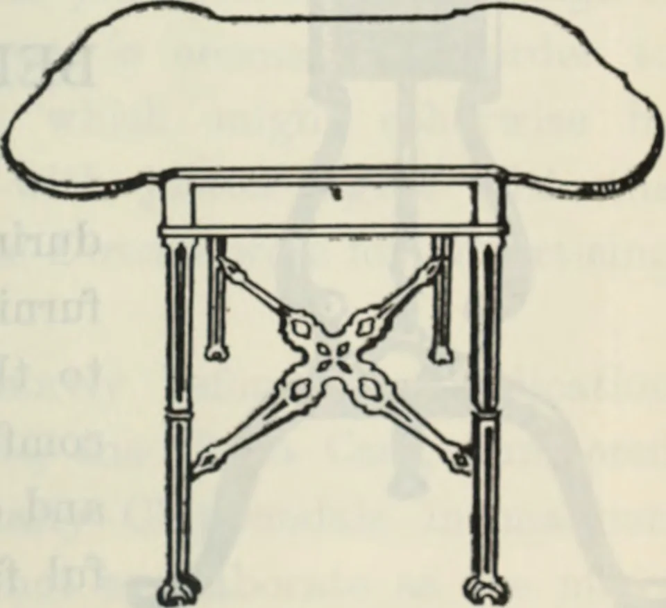 An illustration from The book of decorative furniture, its form, colour and history, 1910, leaf 60
