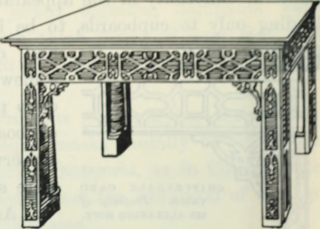 An illustration from The book of decorative furniture, its form, colour and history, 1910, leaf 61