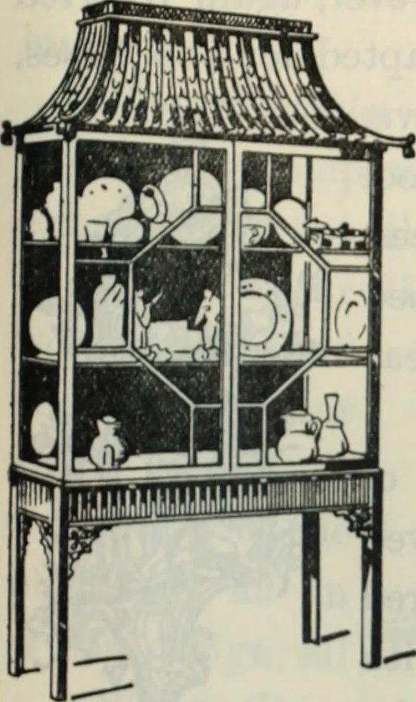An illustration from The book of decorative furniture, its form, colour and history, 1910, leaf 66