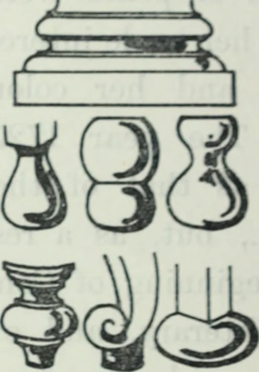 An illustration from The book of decorative furniture, its form, colour and history, 1910, leaf 87