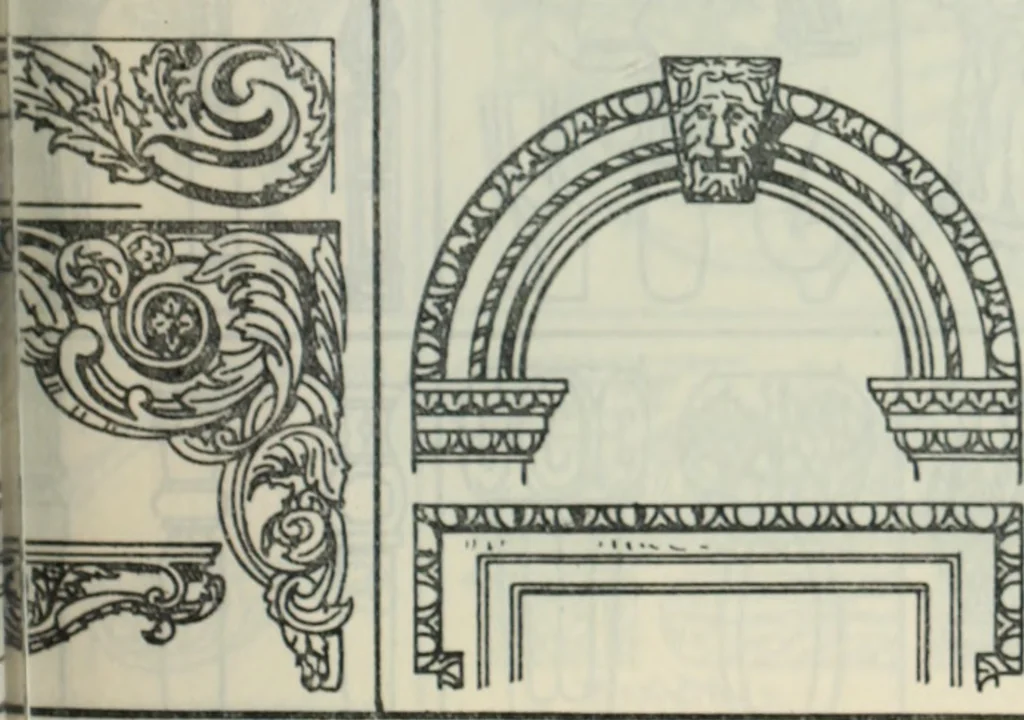 An illustration from The book of decorative furniture, its form, colour and history, 1910, leaf 88