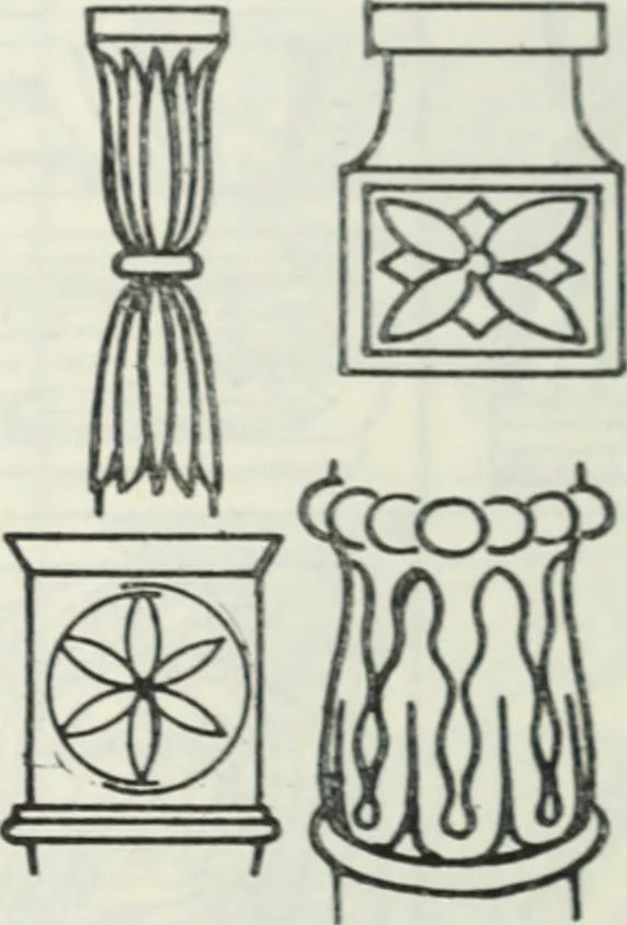 An illustration from The book of decorative furniture, its form, colour and history, 1910, leaf 89