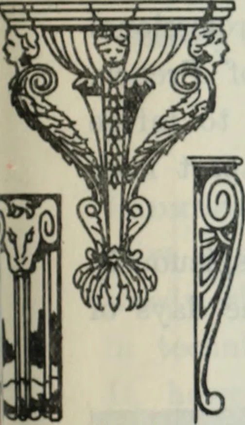 An illustration from The book of decorative furniture, its form, colour and history, 1910, leaf 90