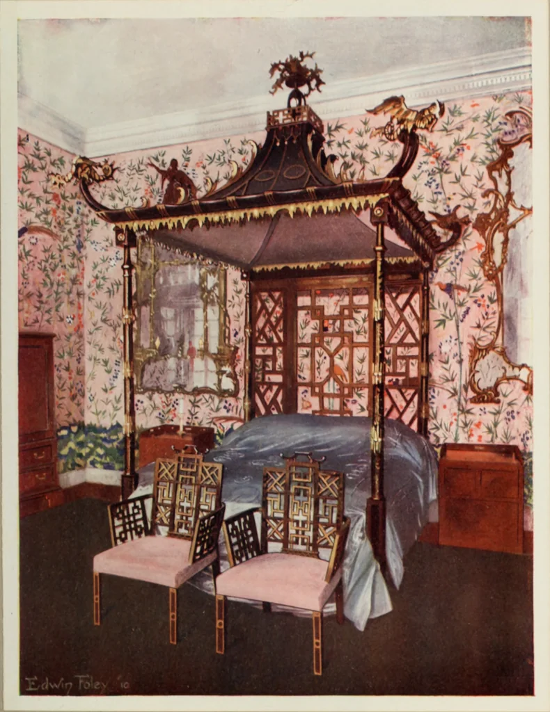An illustration from The book of decorative furniture, its form, colour and history, 1910, leaf 94