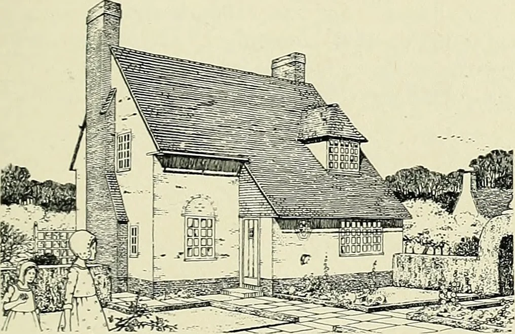 An illustration from The book of the exhibition of houses and cottages, Romford garden suburb, Gidea Park, 1911, leaf 100