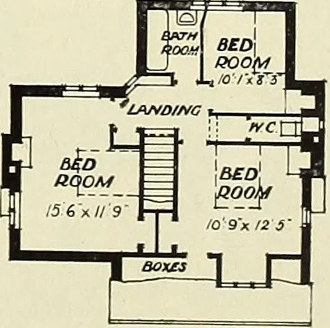An illustration from The book of the exhibition of houses and cottages, Romford garden suburb, Gidea Park, 1911, leaf 100