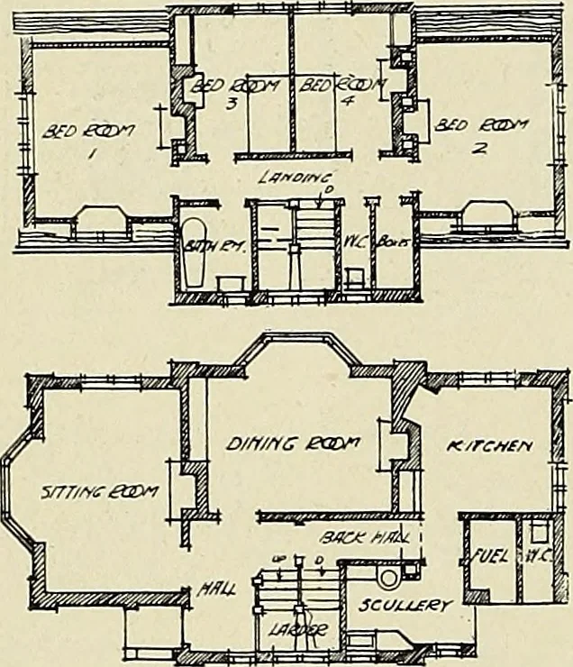 An illustration from The book of the exhibition of houses and cottages, Romford garden suburb, Gidea Park, 1911, leaf 101