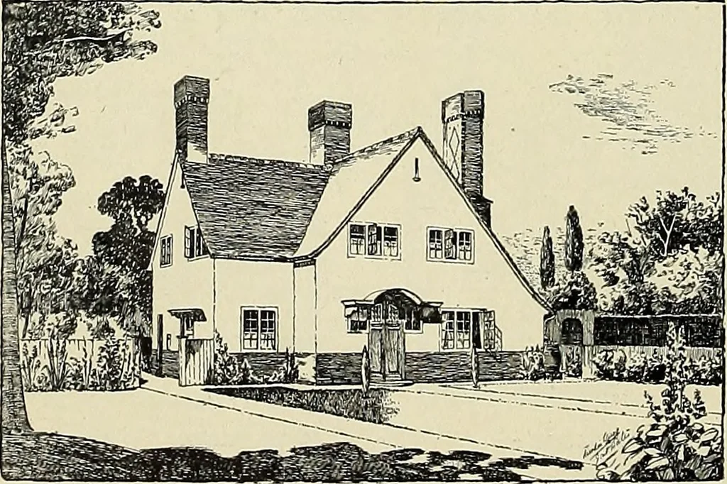 An illustration from The book of the exhibition of houses and cottages, Romford garden suburb, Gidea Park, 1911, leaf 101