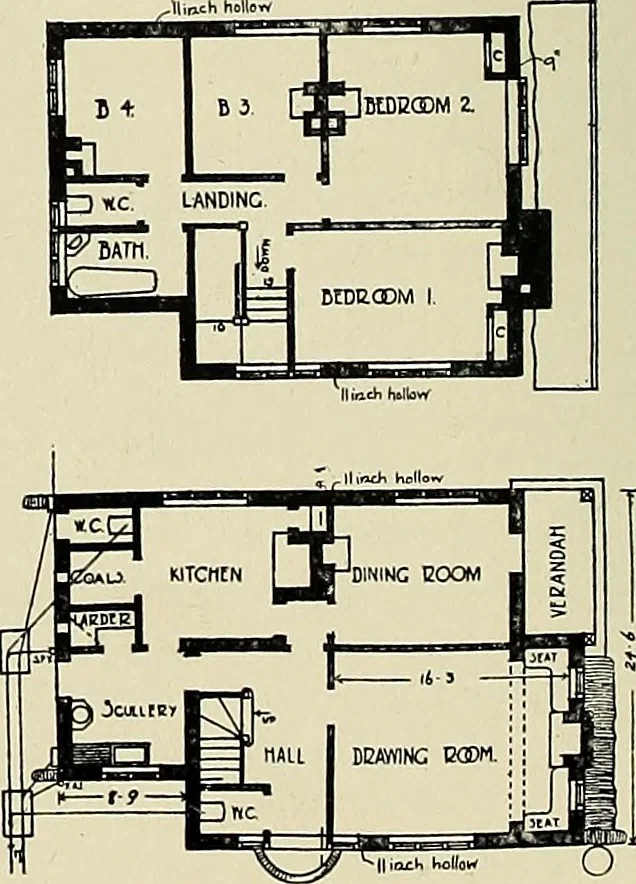 An illustration from The book of the exhibition of houses and cottages, Romford garden suburb, Gidea Park, 1911, leaf 101