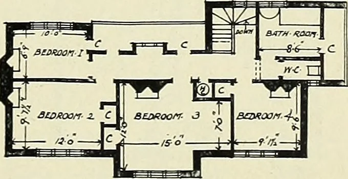 An illustration from The book of the exhibition of houses and cottages, Romford garden suburb, Gidea Park, 1911, leaf 102