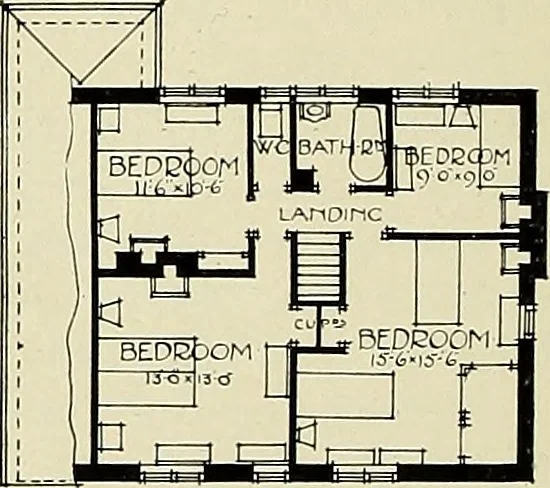 An illustration from The book of the exhibition of houses and cottages, Romford garden suburb, Gidea Park, 1911, leaf 103