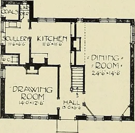 An illustration from The book of the exhibition of houses and cottages, Romford garden suburb, Gidea Park, 1911, leaf 103