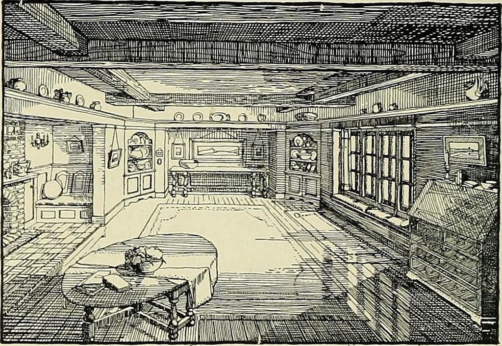 An illustration from The book of the exhibition of houses and cottages, Romford garden suburb, Gidea Park, 1911, leaf 103