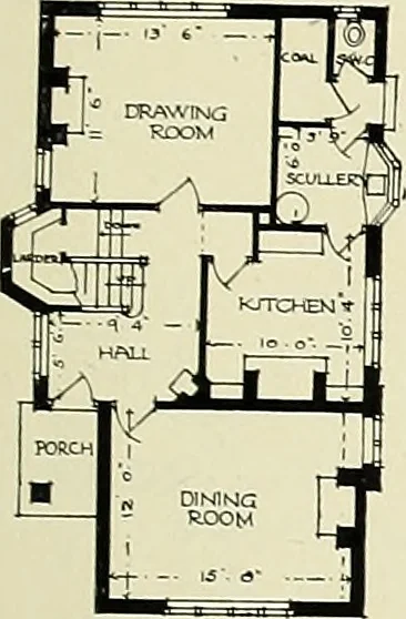 An illustration from The book of the exhibition of houses and cottages, Romford garden suburb, Gidea Park, 1911, leaf 104