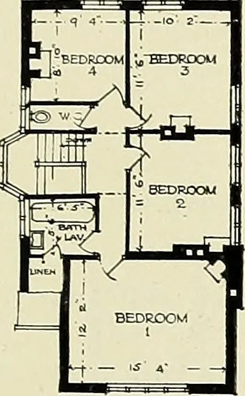 An illustration from The book of the exhibition of houses and cottages, Romford garden suburb, Gidea Park, 1911, leaf 104