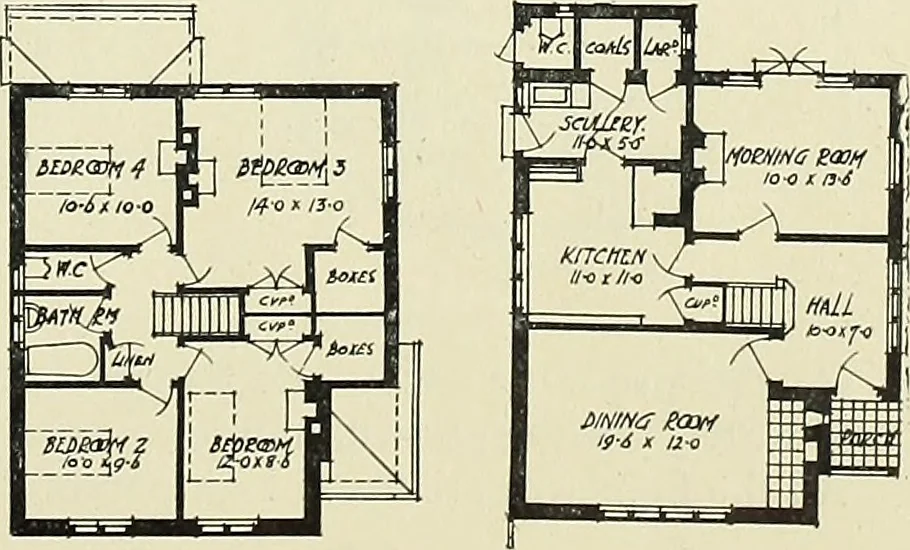 An illustration from The book of the exhibition of houses and cottages, Romford garden suburb, Gidea Park, 1911, leaf 104