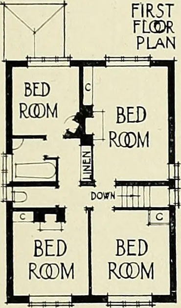 An illustration from The book of the exhibition of houses and cottages, Romford garden suburb, Gidea Park, 1911, leaf 106