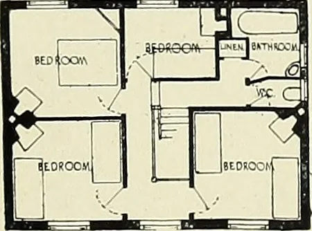 An illustration from The book of the exhibition of houses and cottages, Romford garden suburb, Gidea Park, 1911, leaf 106