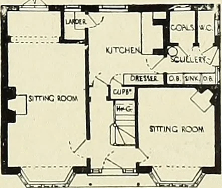 An illustration from The book of the exhibition of houses and cottages, Romford garden suburb, Gidea Park, 1911, leaf 106