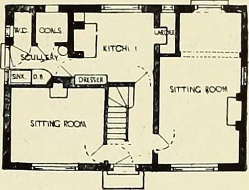 An illustration from The book of the exhibition of houses and cottages, Romford garden suburb, Gidea Park, 1911, leaf 108