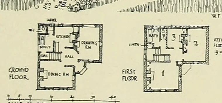 An illustration from The book of the exhibition of houses and cottages, Romford garden suburb, Gidea Park, 1911, leaf 108