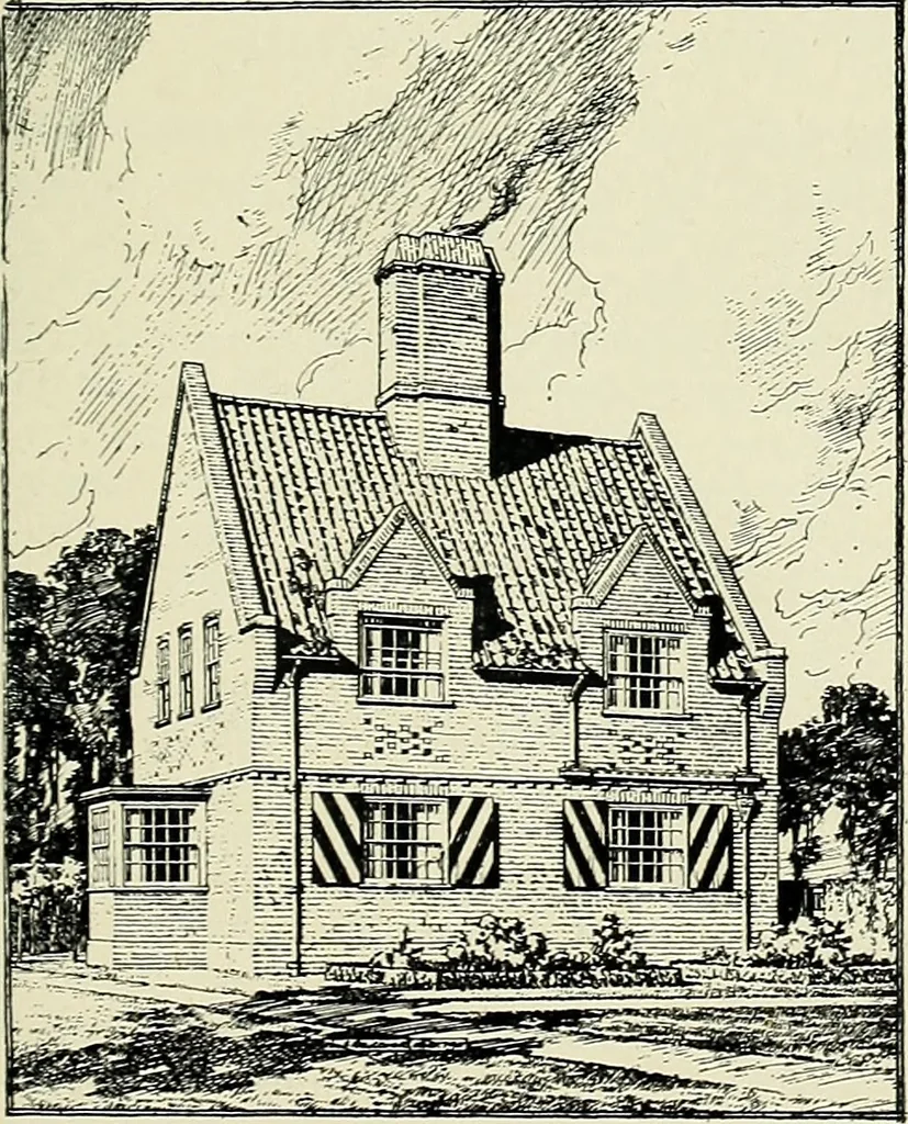 An illustration from The book of the exhibition of houses and cottages, Romford garden suburb, Gidea Park, 1911, leaf 110