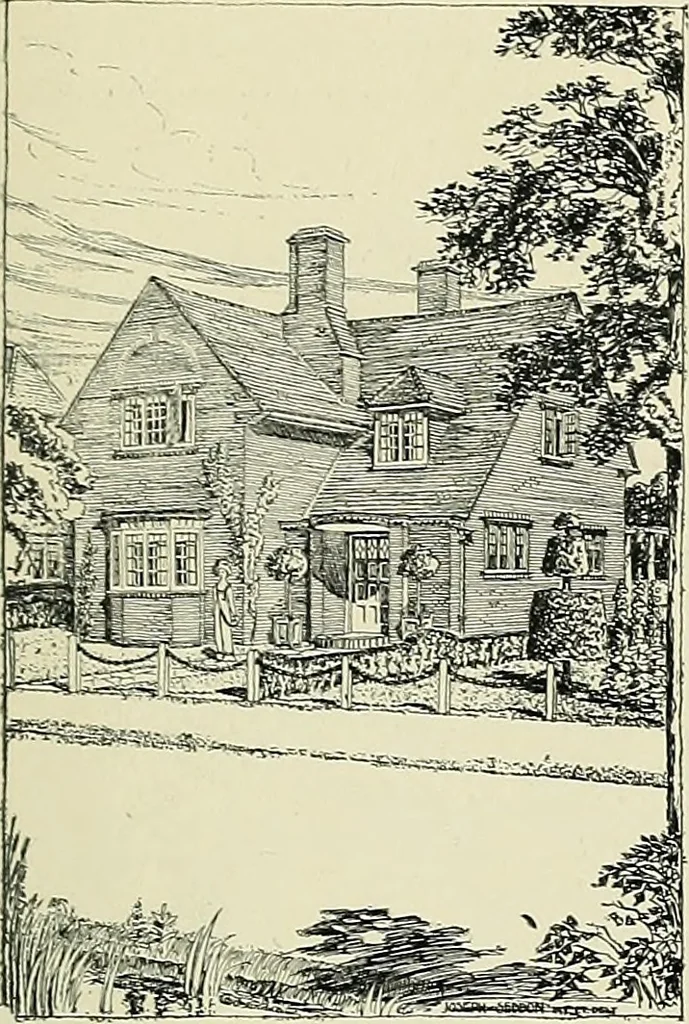 An illustration from The book of the exhibition of houses and cottages, Romford garden suburb, Gidea Park, 1911, leaf 112