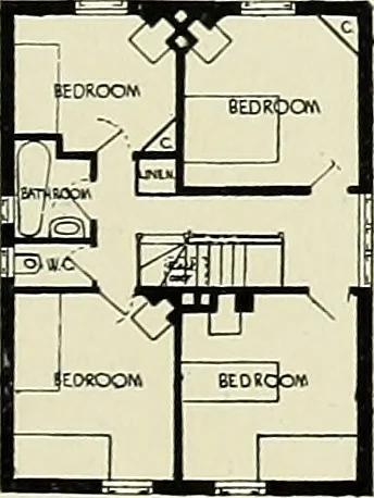 An illustration from The book of the exhibition of houses and cottages, Romford garden suburb, Gidea Park, 1911, leaf 112