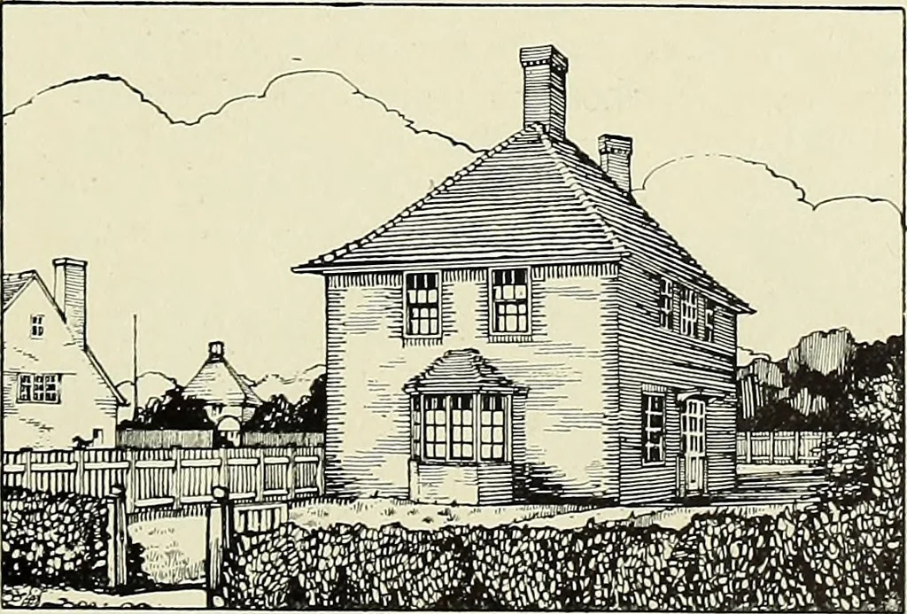 An illustration from The book of the exhibition of houses and cottages, Romford garden suburb, Gidea Park, 1911, leaf 112