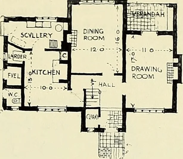 An illustration from The book of the exhibition of houses and cottages, Romford garden suburb, Gidea Park, 1911, leaf 114