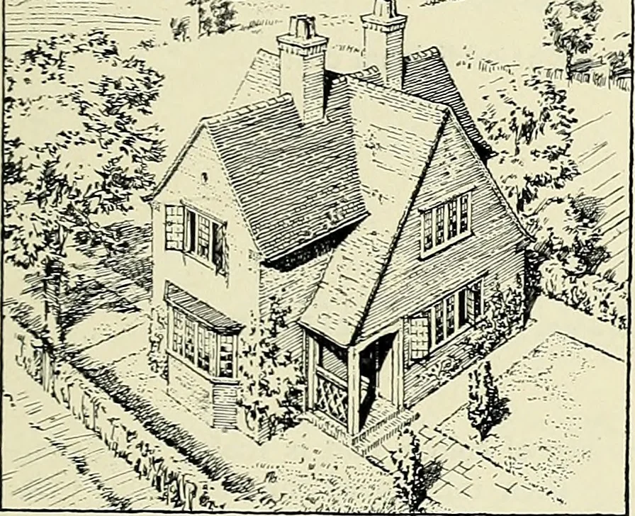 An illustration from The book of the exhibition of houses and cottages, Romford garden suburb, Gidea Park, 1911, leaf 114