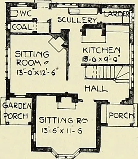 An illustration from The book of the exhibition of houses and cottages, Romford garden suburb, Gidea Park, 1911, leaf 114
