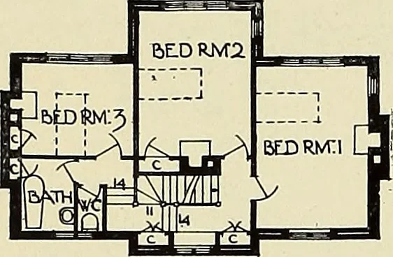 An illustration from The book of the exhibition of houses and cottages, Romford garden suburb, Gidea Park, 1911, leaf 115