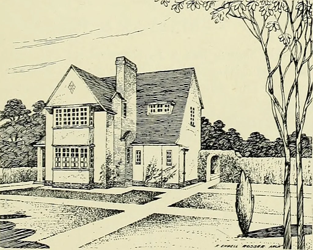 An illustration from The book of the exhibition of houses and cottages, Romford garden suburb, Gidea Park, 1911, leaf 116