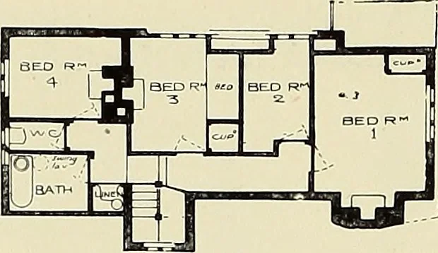 An illustration from The book of the exhibition of houses and cottages, Romford garden suburb, Gidea Park, 1911, leaf 121