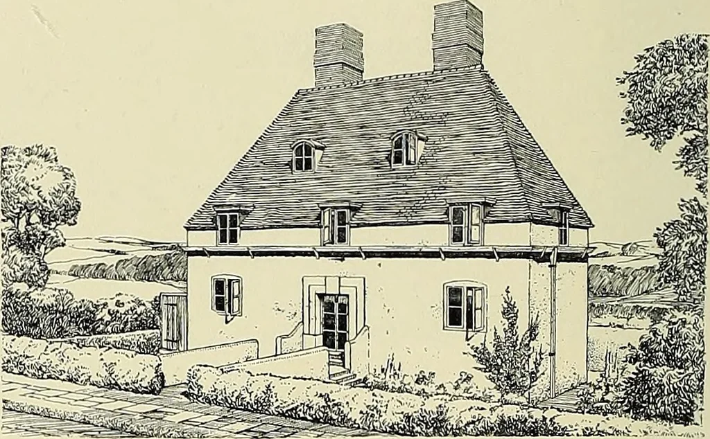 An illustration from The book of the exhibition of houses and cottages, Romford garden suburb, Gidea Park, 1911, leaf 121
