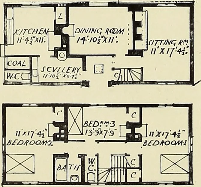 An illustration from The book of the exhibition of houses and cottages, Romford garden suburb, Gidea Park, 1911, leaf 121