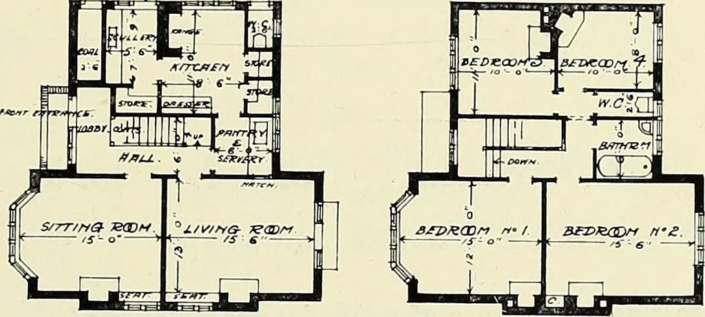 An illustration from The book of the exhibition of houses and cottages, Romford garden suburb, Gidea Park, 1911, leaf 122
