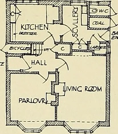 An illustration from The book of the exhibition of houses and cottages, Romford garden suburb, Gidea Park, 1911, leaf 123