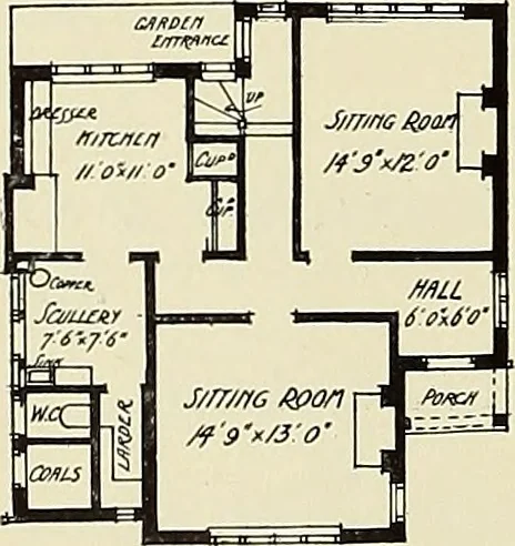 An illustration from The book of the exhibition of houses and cottages, Romford garden suburb, Gidea Park, 1911, leaf 123