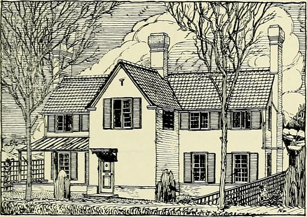 An illustration from The book of the exhibition of houses and cottages, Romford garden suburb, Gidea Park, 1911, leaf 124