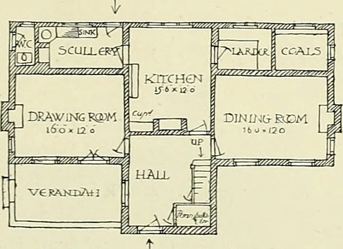 An illustration from The book of the exhibition of houses and cottages, Romford garden suburb, Gidea Park, 1911, leaf 124