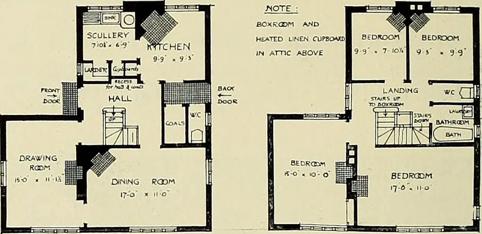 An illustration from The book of the exhibition of houses and cottages, Romford garden suburb, Gidea Park, 1911, leaf 125