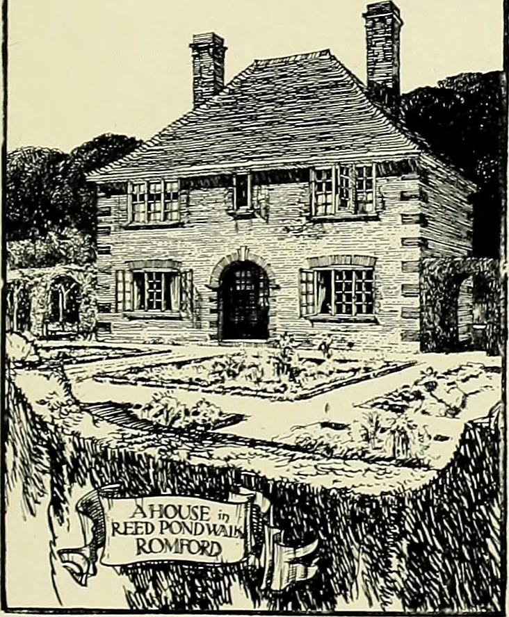 An illustration from The book of the exhibition of houses and cottages, Romford garden suburb, Gidea Park, 1911, leaf 128