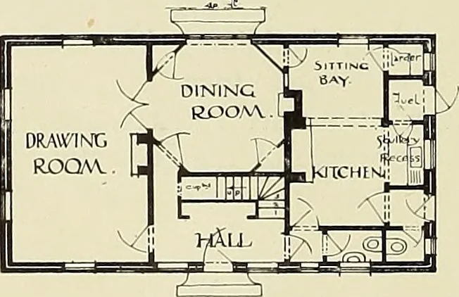 An illustration from The book of the exhibition of houses and cottages, Romford garden suburb, Gidea Park, 1911, leaf 129
