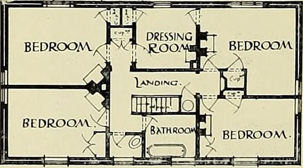 An illustration from The book of the exhibition of houses and cottages, Romford garden suburb, Gidea Park, 1911, leaf 129