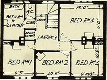 An illustration from The book of the exhibition of houses and cottages, Romford garden suburb, Gidea Park, 1911, leaf 130
